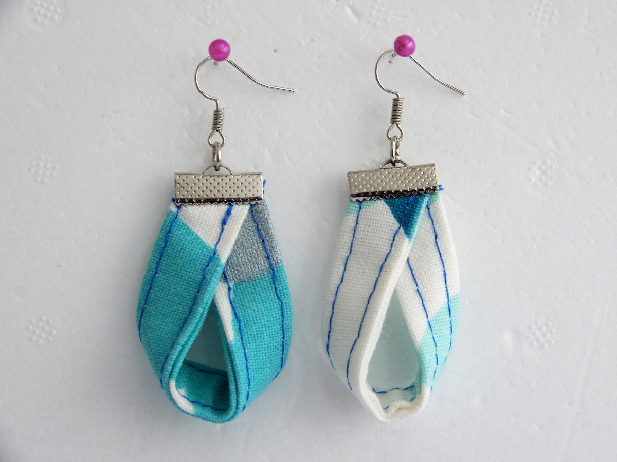 pendientes de tela reciclada