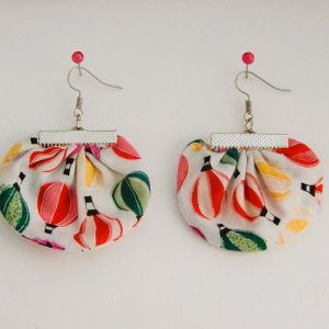 pendientes tela semicirculo globos