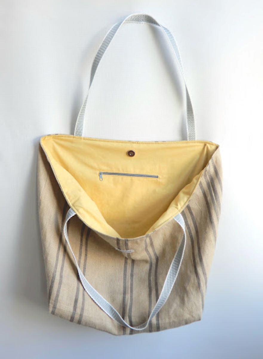 tote bag arpillera detalle interior