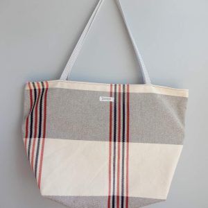 tote bag loneta cuadros