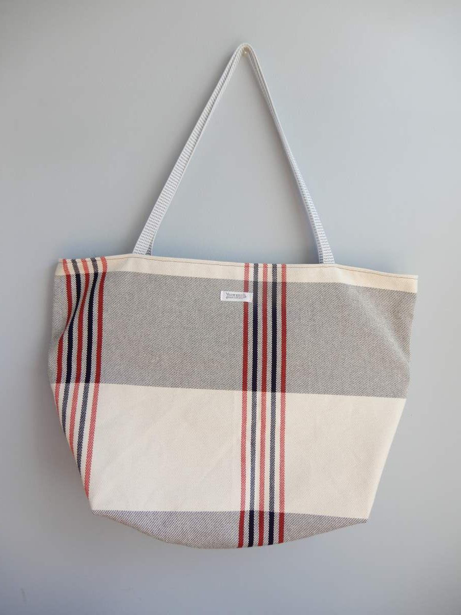 tote bag loneta cuadros