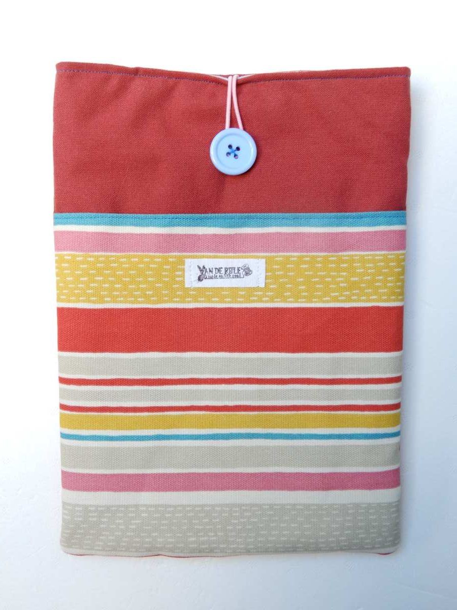 funda libro l tela reciclado modelo arco iris