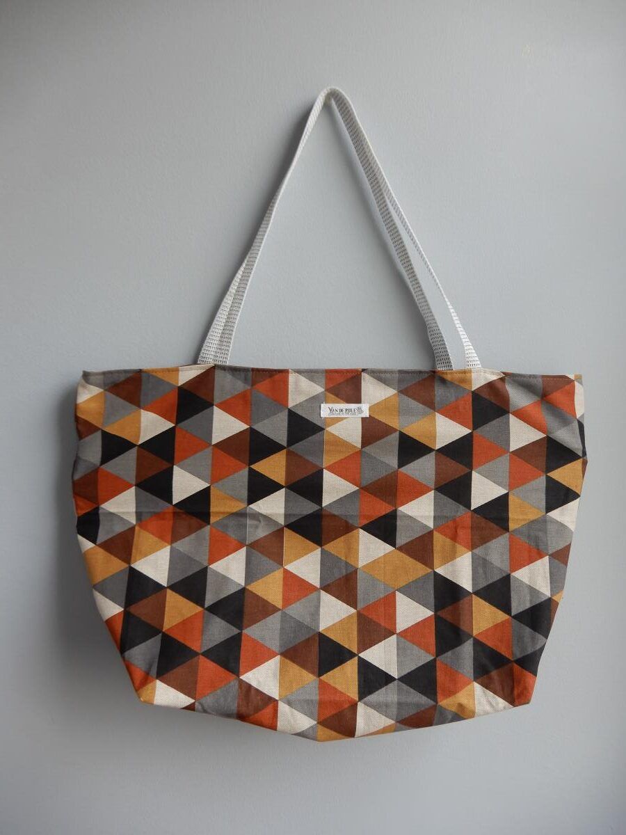 tote bag loneta triangulos